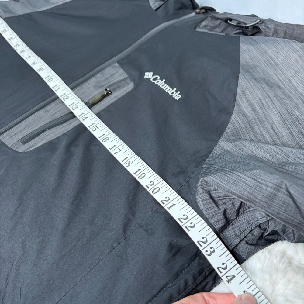 Columbia Omni-Tech Hooded Waterproof Jacket Black Grey Mens Large Utility Tech - Picture 12 of 16